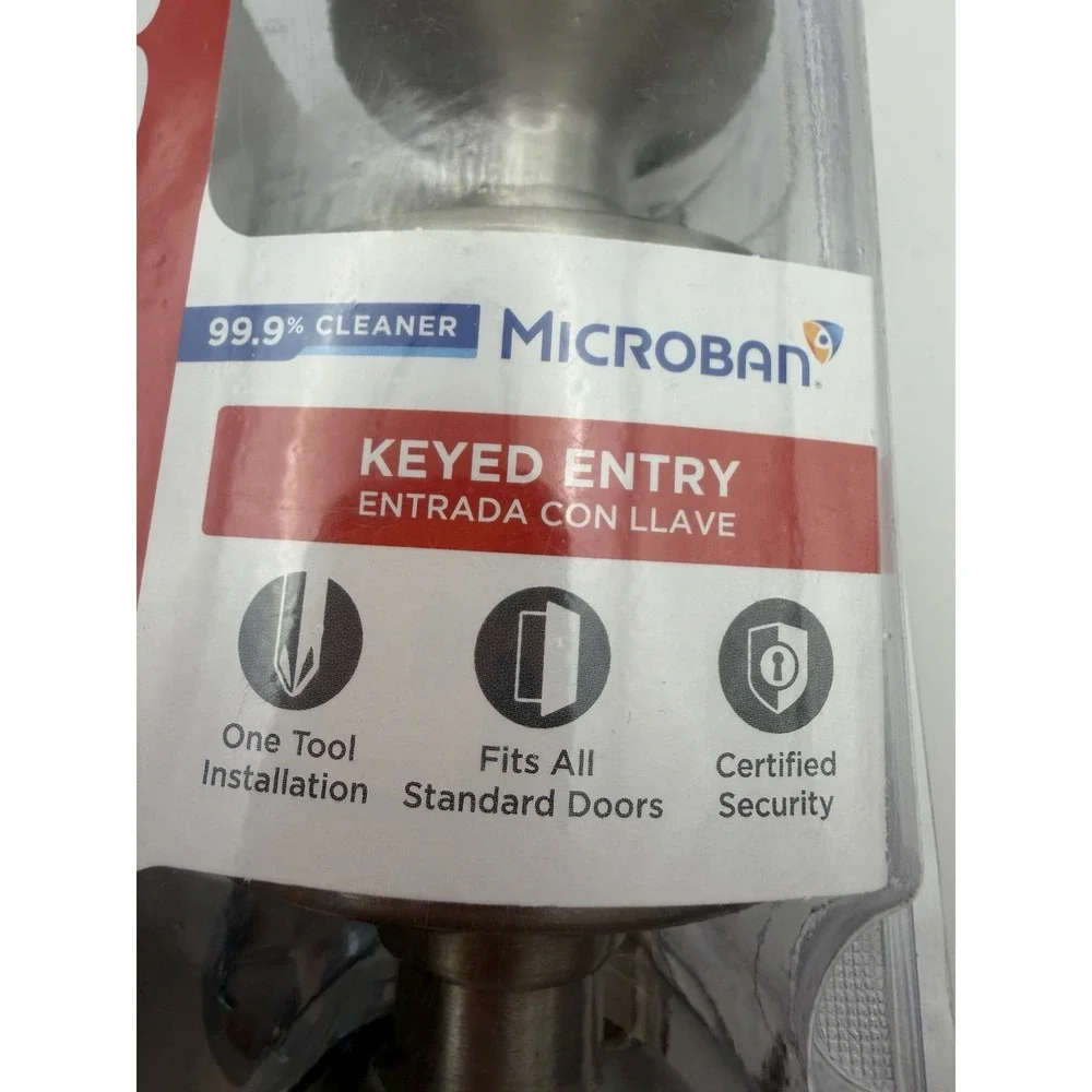 Kwikset 400T 15 CP Keyed Entry Lockset Satin Nickel Microban 94002-820